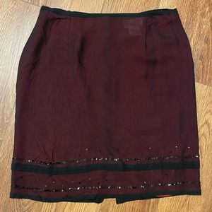 Silk Skirt Sequin Detail Women’s Sz 10P Silk Skirt